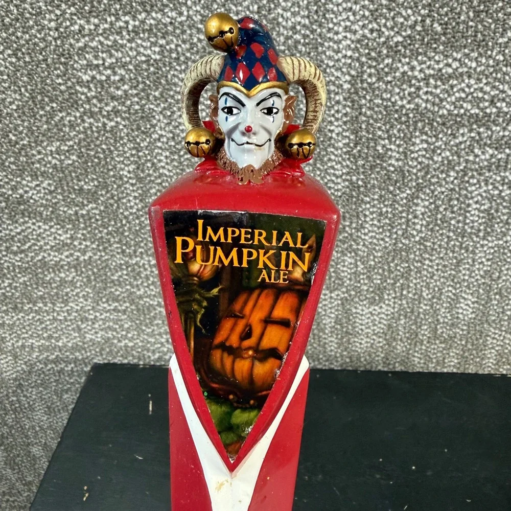 Weyerbacher Imperial Pumpkin Ale Beer Tap Handle Red Jester Halloween Barware